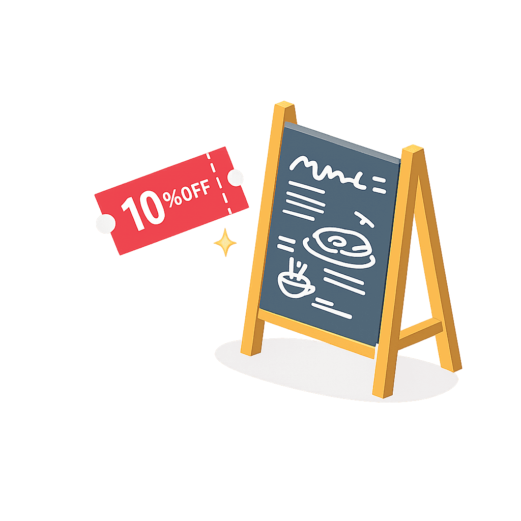 特典配信機能付き!
店頭POPやクーポンの
テンプレもご用意